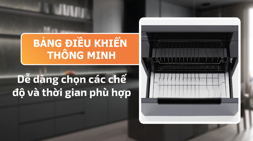 Máy sấy chén Malloca MSC-1005 Bảng điều khiển